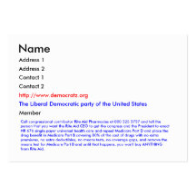 The Liberal Democratic party of the United States Business Card Template