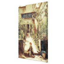 The Little Flower Girl (oil on canvas) Stretched Canvas Prints