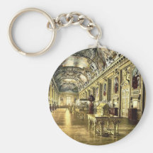 The Louvre, a gallery in the Louvre, Paris, France Keychain
