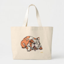 the loveable bulldog canvas bags
