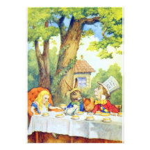 The Mad Hatters Tea Party Full Colour Custom Invitation