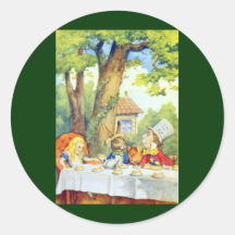 The Mad Hatters Tea Party Full Colour Round Sticker