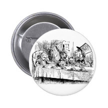 The Mad Hatter's Tea Party Pinback Buttons