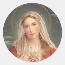 The Madonna Round Stickers