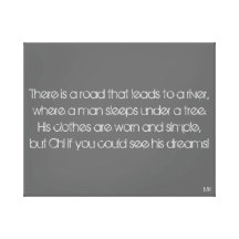 The Man by the River Poem Stretched Canvas Prints