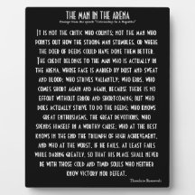 'The Man In The Arena' Plaque
