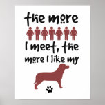 The more people I meet the more I like my dog Poster