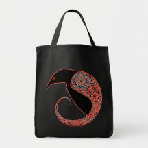 The Morrigan Raven Celtic knotwork tote bags