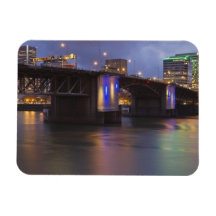 The Morrison bridge over the Willamette river Rectangular Magnet
