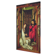 The Nativity, left wing of a triptych, c.1496 Stretched Canvas Print