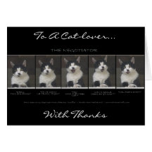 "THE NEGOTIATOR" Kitty Funny Thank You Card