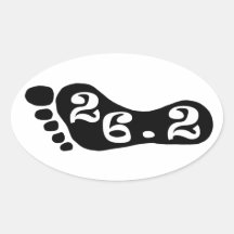 The number 26.2 symbolic of the marathon sticker