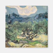 the olive trees,1889, Vincent van Gogh Magnets