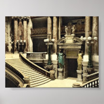 The Opera House, the grand staircase, Paris, Franc Posters