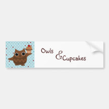 The Owl and the Cupcake Bumper Stickers