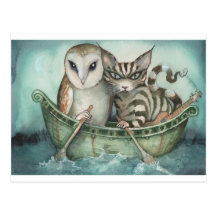 the owl and the pussy-cat postcards