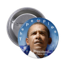 The People's President! (Obama 3D Logo) Obama 2012 Button