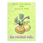 the perfect pair pears save the date personalised invite