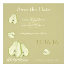 The Perfect Pear Save the Date Personalized Announcements