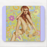 The Periwinkle Paisley Pinup mousepad