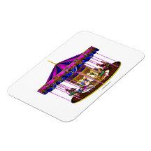 The Pink Carousel Rectangular Magnets