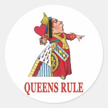 THE QUEEN OF HEARTS DECLARES QUEENS RULE STICKER