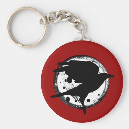 The Raven and the Moon Keychains