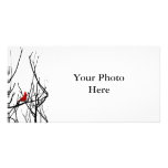 The Red Bird by Leslie Peppers Customized Photo Card