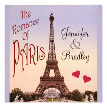 The Romance of Paris ~ Vintage Wedding Personalized Announcements