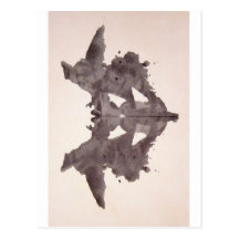 The Rorschach Test Ink Blots Plate 1 Bat, Moth Postcard