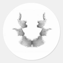 The Rorschach Test Ink Blots Plate 7 Heads Faces Round Sticker