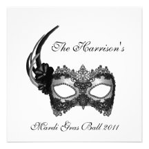"The ______'s Mardi Gras Ball 2011" Custom Announcements
