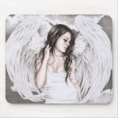  Angel Mousepad by zindyzone A mousepad with my The sad angel drawing