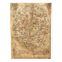 The Sawley Map Imago Mundi Honorius Augustodunensi Postcards