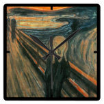 The Scream by Edvard Munch Square Wall Clocks