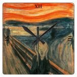 The Scream by Edvard Munch Square Wallclock