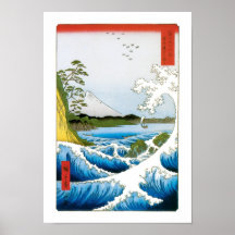 The Sea at Suruga Province, 1858 Posters