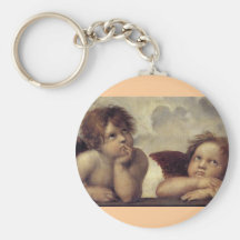 The Sistine Madonna (detail) Keychain