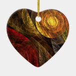 The Spiral of Life Abstract Art Heart Ornament