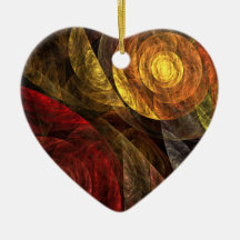 The Spiral of Life Abstract Art Heart Ornament