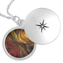 The Spiral of Life Abstract Silver Locket