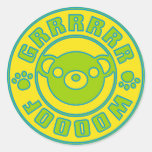 The stuffed toy of the bear round stickers