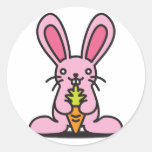 The stuffed toy of the rabbit round sticker