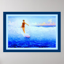 The Surf Rider ~ Hawaii ~ Vintage Fine Art Posters