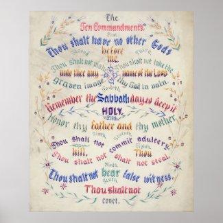 Christian Poster: The Ten Commandments (intricate)
