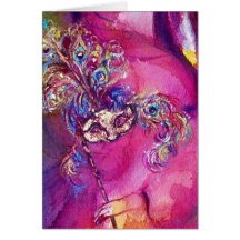 THE THIRD MASK  / VENETIAN MASQUREADE,pink purple Card