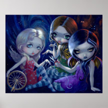 The Three Fates ART PRINT gothic fairy goddess