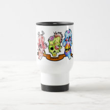 The Three No Evils! - Travel Mug with Lid