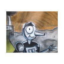 The Tin man spells Iz's future. Stretched Canvas Prints