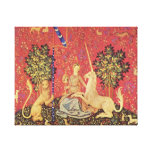 The Unicorn and Maiden Mediaeval Tapestry Image Gallery Wrapped Canvas
